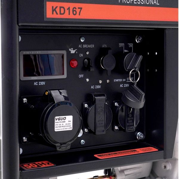 Генератор бензиновий Kraft&Dele KD167 (ном 5,5 КВт, макс 7,5 кВА) KD-167 фото