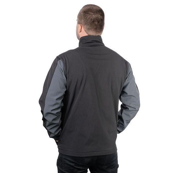Куртка SOFTSHELL, темна сіро-чорна, тришарова, тканина стрейч 300GSM 100D, з водо- і вітрозахистом, XXXL INTERTOOL SP-3136 SP-3136 фото