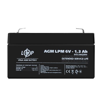 Аккумулятор AGM LPM 6V - 1.3 Ah 4157 фото