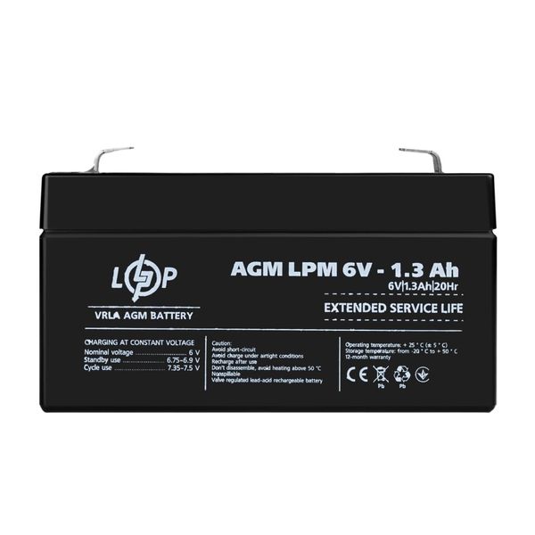 Акумулятор AGM LPM 6V - 1.3 Ah 4157 фото