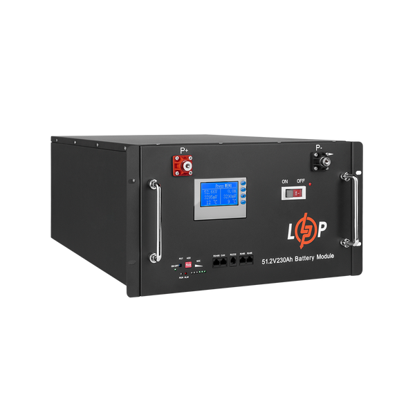 Акумулятор LP LiFePO4 48V (51,2V) - 230 Ah (11776Wh) (Smart BMS 200A) з LCD RM RS485/CAN lp_20331 фото