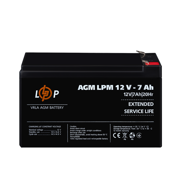 Акумулятор AGM LPM 12V - 7 Ah lp_3862 фото
