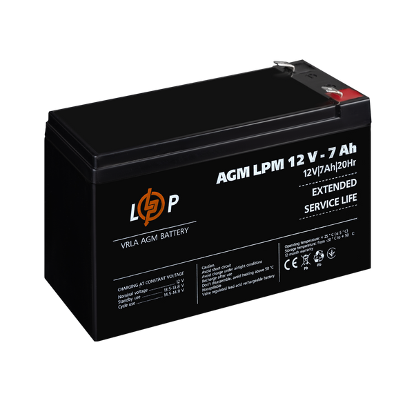 Акумулятор AGM LPM 12V - 7 Ah lp_3862 фото