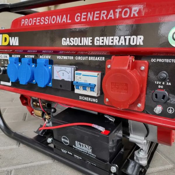 Генератор бензиновий DW DW8500W (ном 3 КВт, макс 4,4 кВА) DW-8500-WE фото