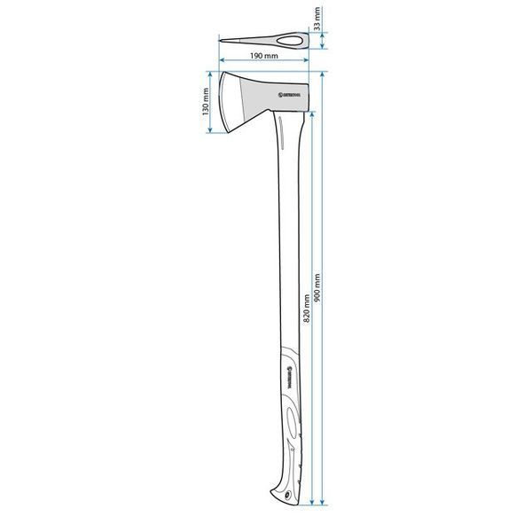 Топор 1250 г, ручка из фибергласса INTERTOOL HT-0264 HT-0264 фото