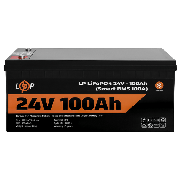 Акумулятор LiFePO4 LogicPower AK-LP20200 24V100Ah (100 А*г) AK-LP20200 фото