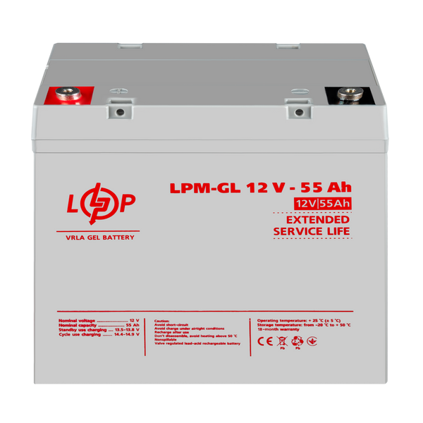 Аккумулятор гелевый LPM-GL 12V - 55 Ah lp_36570 фото