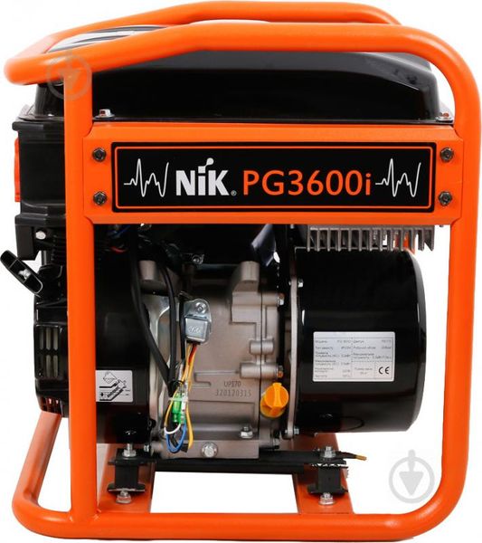 Генератор бензиновый NIK PG3600i (ном 3,2 КВт, макс 4,4 кВА) NIK-PG-3600I фото