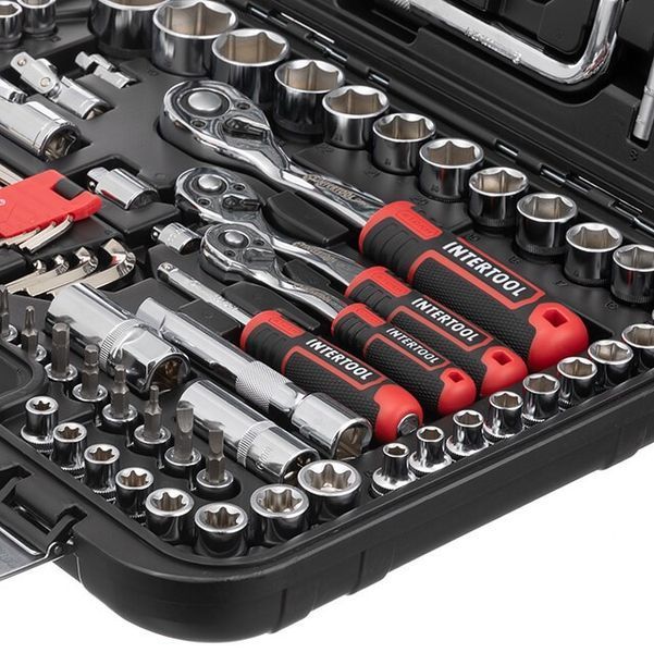 Набір інструментів 126 од., STORM, 1/2", 3/8", 1/4", Cr-V INTERTOOL ET-8126 ET-8126 фото