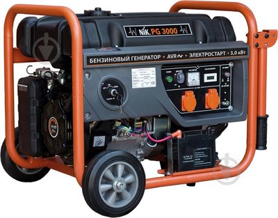 Генератор бензиновий NIK PG3000 (ном 2,6 кВт, макс 3,75 кВА) NIK-PG-3000 фото