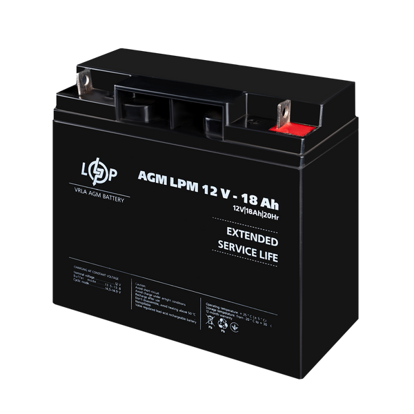 Акумулятор AGM LPM 12V - 18 Ah lp_4133 фото