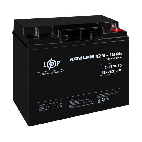 Акумулятор AGM LPM 12V - 18 Ah lp_4133 фото