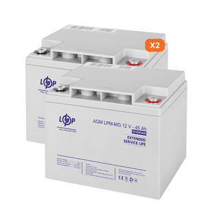 Комплект из двух аккумуляторных мультигелевых батарей для ИБП 12V 90Ah (45Ah + 45Ah) 1080Wh lp_23198 фото
