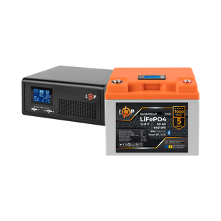 Комплект резервного живлення LP(LogicPower) ДБЖ + літієва (LiFePO4) батарея (UPS В430VA + АКБ LiFePO4 640W) lp_37440 фото