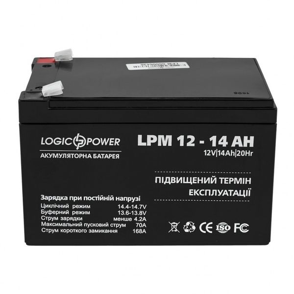 Акумулятор свинцево-кислотний LogicPower AK-LP4161 12V14Ah (14 А*г) AK-LP4161 фото