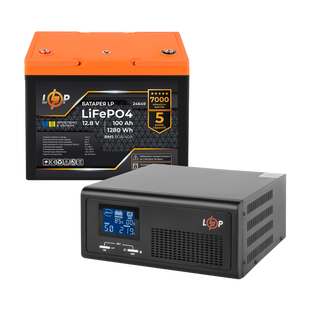 Комплект резервного живлення LP (LogicPower) ДБЖ + літієва (LiFePO4) батарея (UPS B1000 + АКБ LiFePO4 1280Wh) lp_30174 фото
