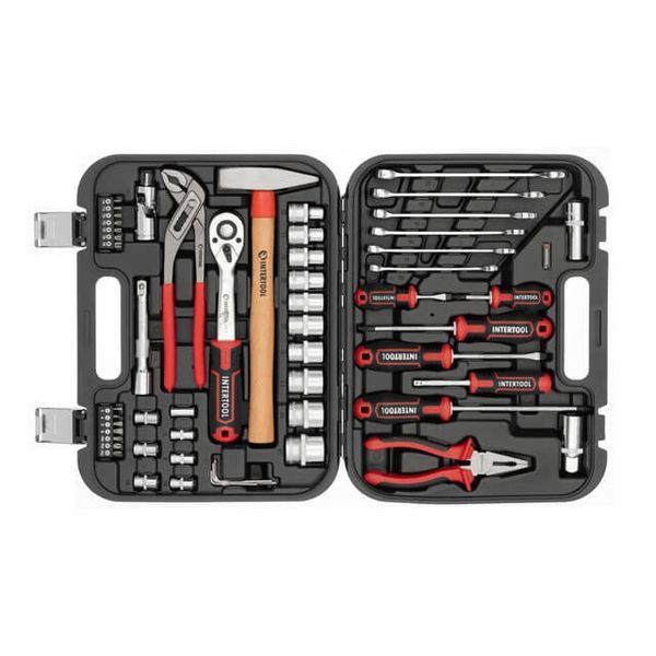 Набор инструментов 56 ед., STORM, 1/2", 1/4", Cr-V INTERTOOL ET-8056 ET-8056 фото
