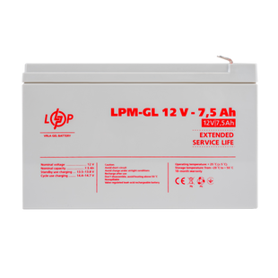 Акумулятор гелевий LPM-GL 12V - 7.5 Ah lp_6562 фото
