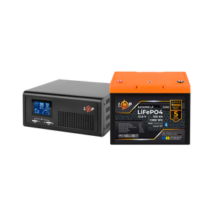 Комплект резервного живлення LP(LogicPower) ДБЖ + літієва (LiFePO4) батарея (UPS В1000 + АКБ LiFePO4 1280W) lp_37446 фото