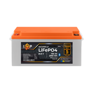 Акумулятор LP LiFePO4 25,6V - 100 Ah (2560Wh) (BMS 80А/50) пластик Smart BT lp_30143 фото