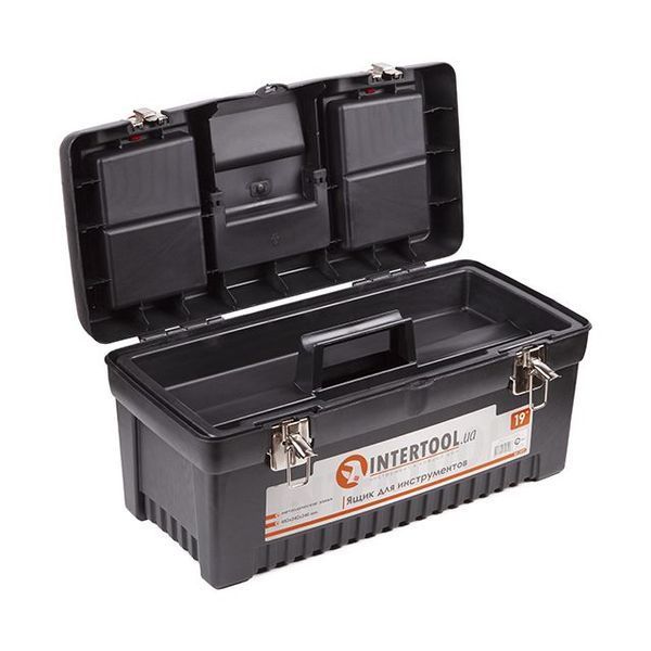 Ящик для інструментів з металевими замками 19" 483*242*240 мм INTERTOOL BX-1019 BX-1019 фото