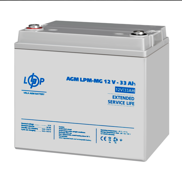 Акумулятор мультигелевий LPM-MG 12V - 33 Ah lp_6558 фото