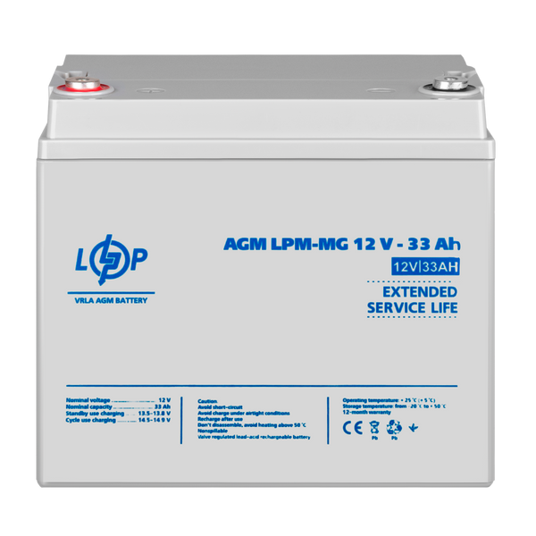 Акумулятор мультигелевий LPM-MG 12V - 33 Ah lp_6558 фото