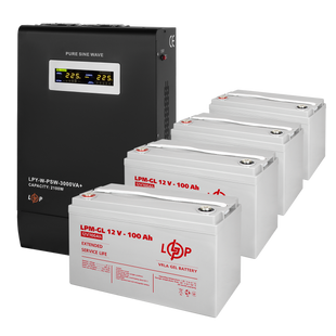 Комплект резервного живлення LP (LogicPower) ДБЖ + гелева батарея (UPS W3000 + АКБ GL 4800W) lp_19802 фото
