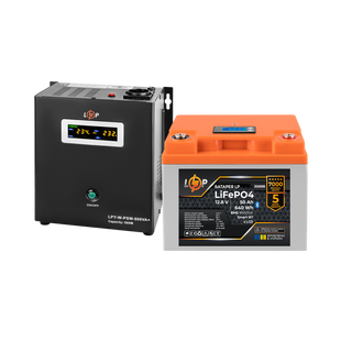 Комплект резервного живлення LP (LogicPower) ДБЖ + літієва (LiFePO4) батарея (UPS В800+ АКБ LiFePO4 640W) lp_37434 фото