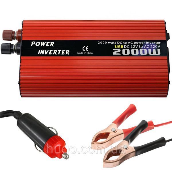 Преобразователь напряжения 12V-220V, 2000W, с USB, WimpeX WX / Автомобильный инвертор постоянного тока 234573625 фото