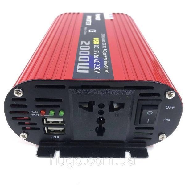 Преобразователь напряжения 12V-220V, 2000W, с USB, WimpeX WX / Автомобильный инвертор постоянного тока 234573625 фото
