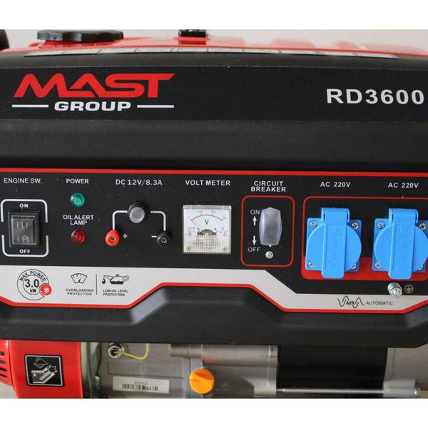 Генератор бензиновий MAST GROUP RD3600 (ном 2,8 кВт, макс 3,8 кВА) GG-MG-RD3600 фото