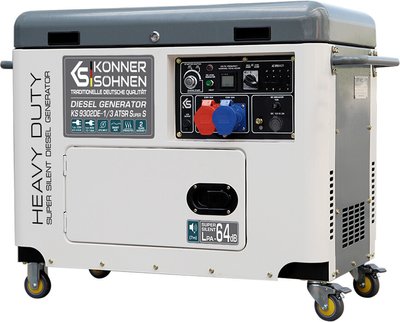 Генератор дизельный Konner & Sohnen KS-9302-DE-1/3-ATSR (ном 6 КВт, макс 9,4 кВА) KS-9302-DE-1/3-ATSR фото