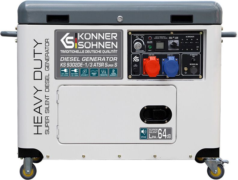 Генератор дизельний Konner & Sohnen KS-9302-DE-1/3-ATSR (ном 6 КВт, макс 9,4 кВА) KS-9302-DE-1/3-ATSR фото