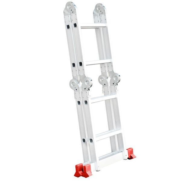 Лестница алюминиевая мультифункциональная трансформер 4*2 ступ. 2,38 м INTERTOOL LT-0028 LT-0028 фото