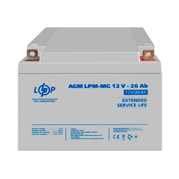 Акумулятор мультигелевий LPM-MG 12V - 26 Ah lp_6557 фото