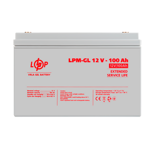 Акумулятор гелевий LPM-GL 12V - 100 Ah lp_3871 фото