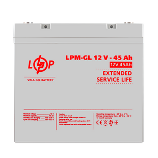 Акумулятор гелевий LPM-GL 12V - 45 Ah lp_20269 фото