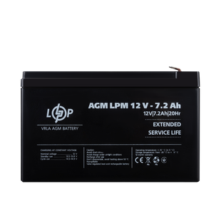 Акумулятор AGM LPM 12V - 7.2 Ah lp_3863 фото