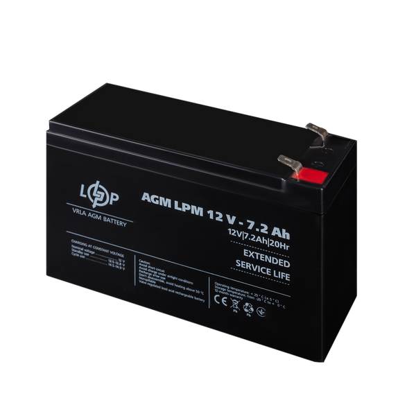 Акумулятор AGM LPM 12V - 7.2 Ah lp_3863 фото