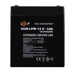 Аккумулятор AGM LPM 12V - 5 Ah lp_3861 фото