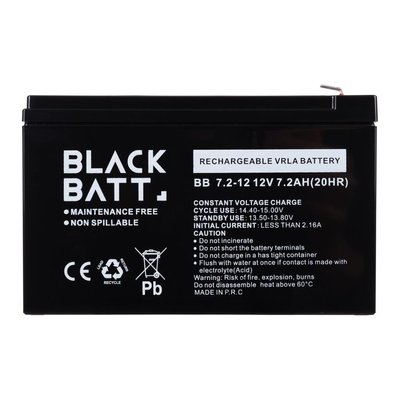 Аккумулятор гелевый Blackbatt 12V/7,2Ah AGM AG-BLB-12-72-AGM фото
