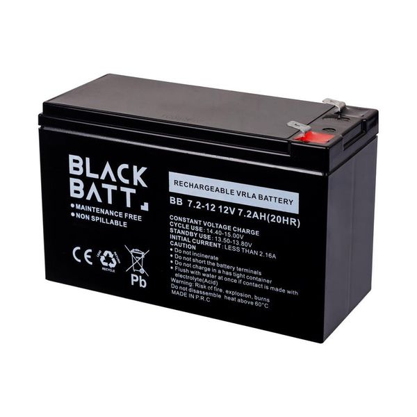 Акумулятор гелевий Blackbatt 12V/7,2Ah AGM AG-BLB-12-72-AGM фото