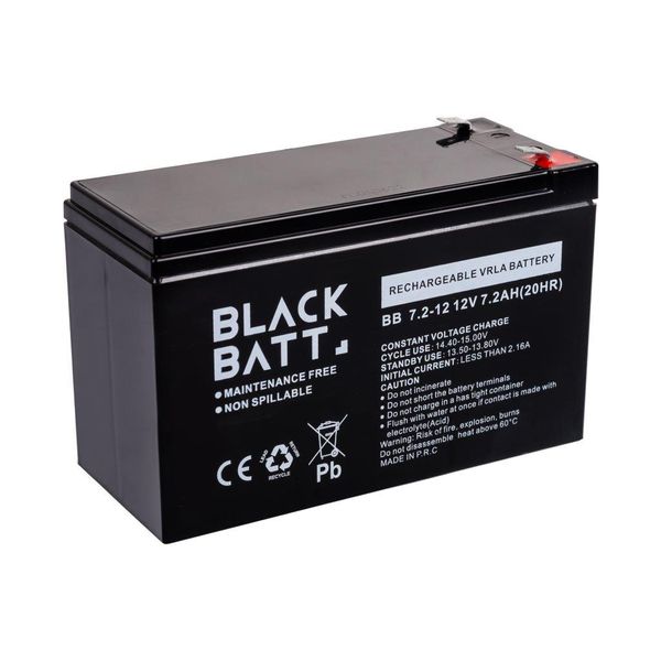 Акумулятор гелевий Blackbatt 12V/7,2Ah AGM AG-BLB-12-72-AGM фото