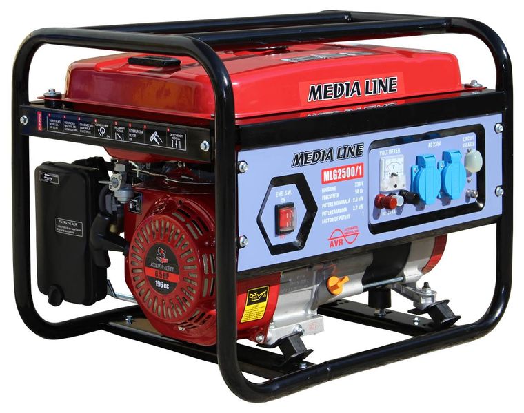 Генератор бензиновый Media Line MLG-2500/1 (ном 1,6 КВт, макс 2,2 кВА) MLG-2500/1 фото