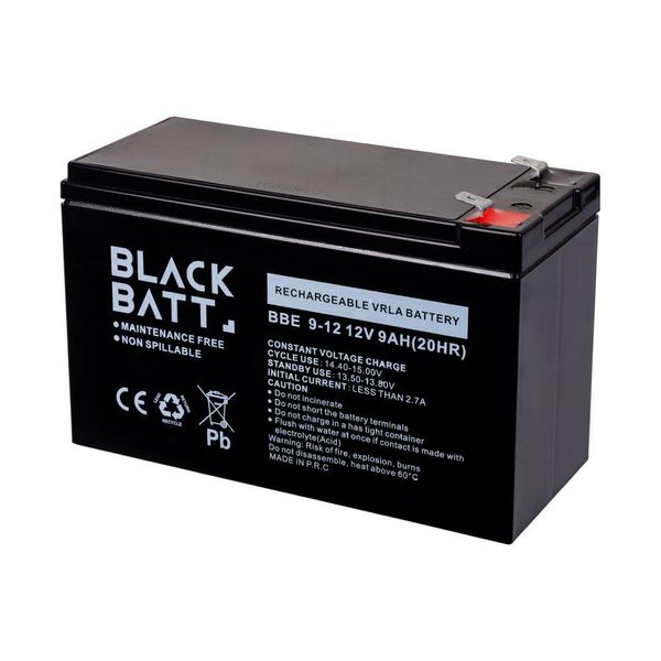 Аккумулятор гелевый Blackbatt BB 09 12V/9Ah AG-BLB-BB-09-12-9 фото