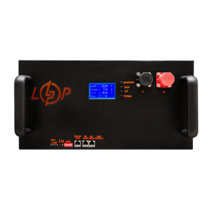 Аккумулятор LP LiFePO4 51,2V - 100 Ah (5120Wh) (BMS 200A/100А) с LCD металл Smart RM RS485/CAN lp_23988 фото
