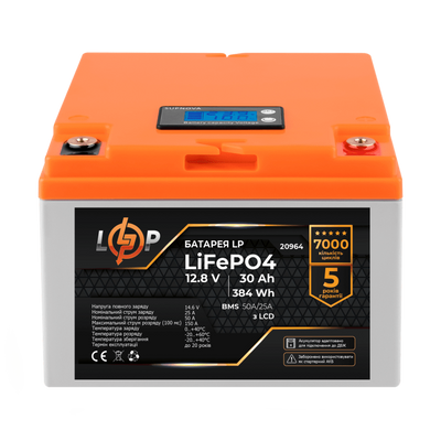 Акумулятор LiFePO4 LogicPower AK-LP20964 12V30Ah (30 А*г) AK-LP20964 фото