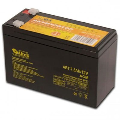 Акумулятор свинцево-кислотний Altek A75-12-AGM 12V7.5Ah (7.5 А*год) BT-ABT-75-12-AGM фото