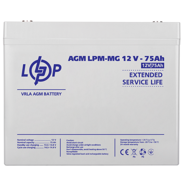 Акумулятор мультигелевий LPM-MG 12V - 75 Ah lp_13634 фото